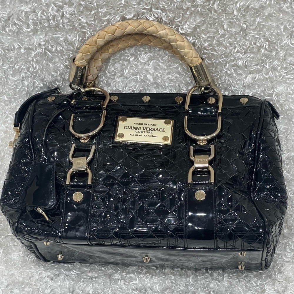 Versace Patent leather Boston Bag Satchel